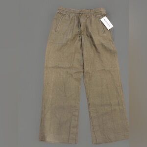 NEW Athleta Women’s Retreat Linen Pull On Pants Olive Size Medium NWT